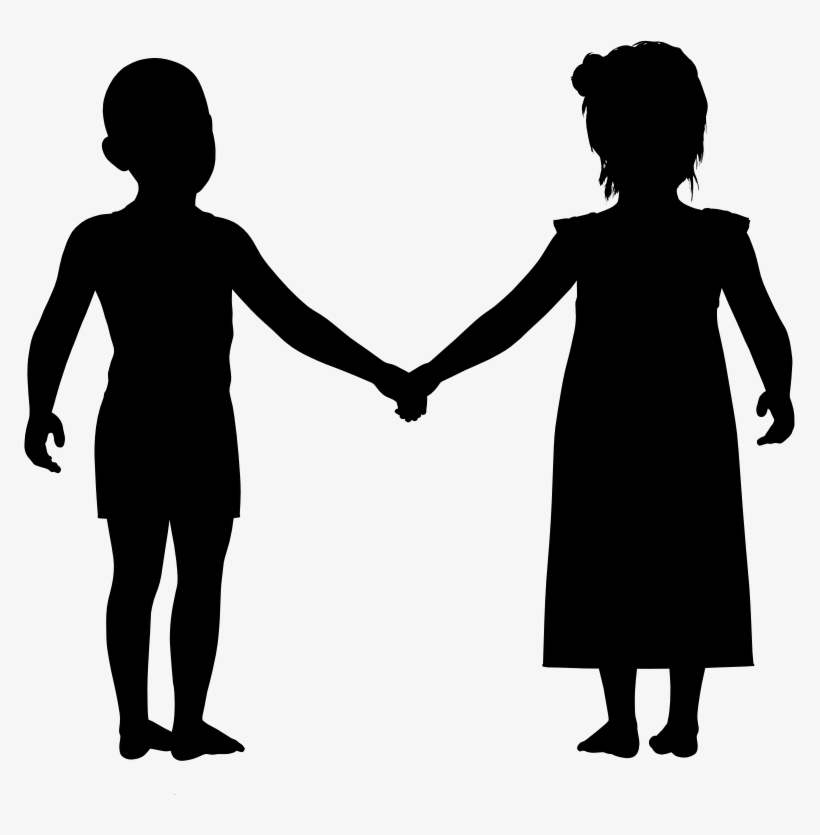Joy Silhouette Cliparts 3, Buy Clip Art - Boy And Girl Holding Hands Silhouette Png, transparent png #1182