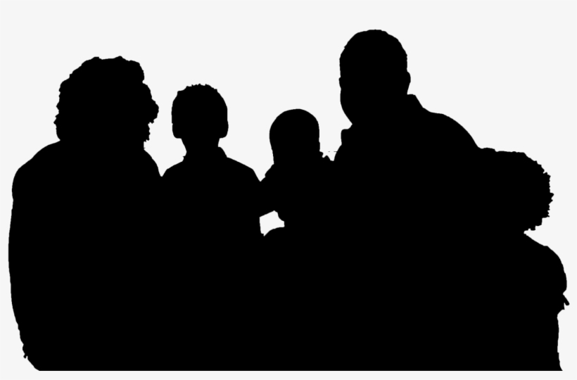 Family Silhouette Clip Art - Black Family Silhouette Png, transparent png #1375