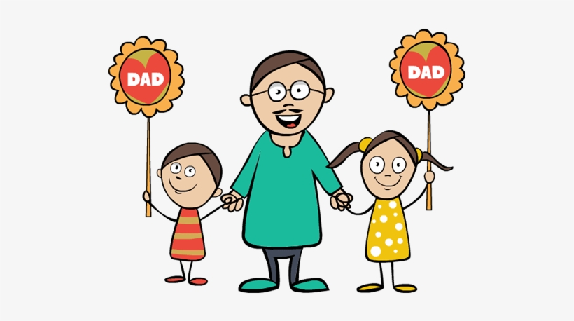 Clip Art Fathers Day Boy Girl Father Happy Family - Family Father Clipart, transparent png #141