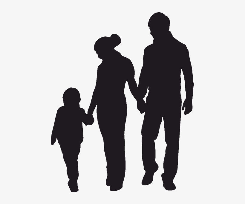 Parent Child Father Silhouette - Silhouette Family, transparent png #1437
