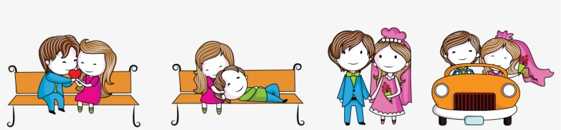 Cartoon Drawing Couple Love - Story Of Love Couple - Free Transparent PNG  Download - PNGkey