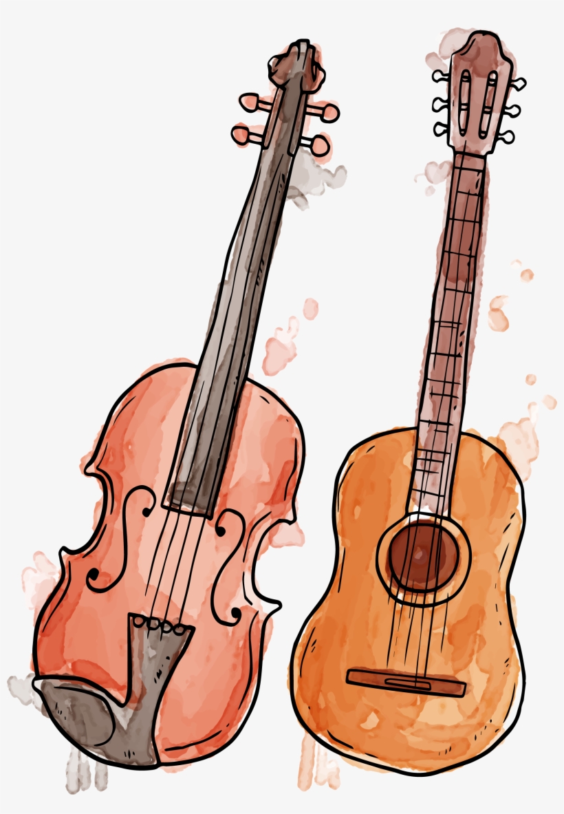 Musical Instrument Violin Watercolor Painting, transparent png #1521