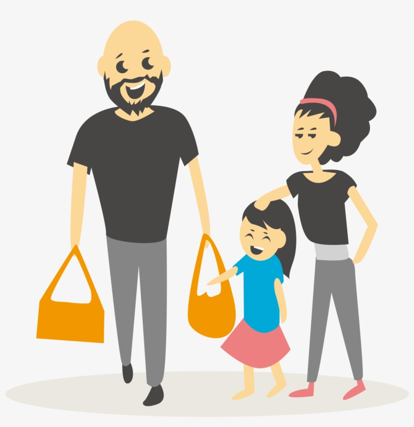 Family Shopping Illustration - Shopping Illustration Png, transparent png #1653