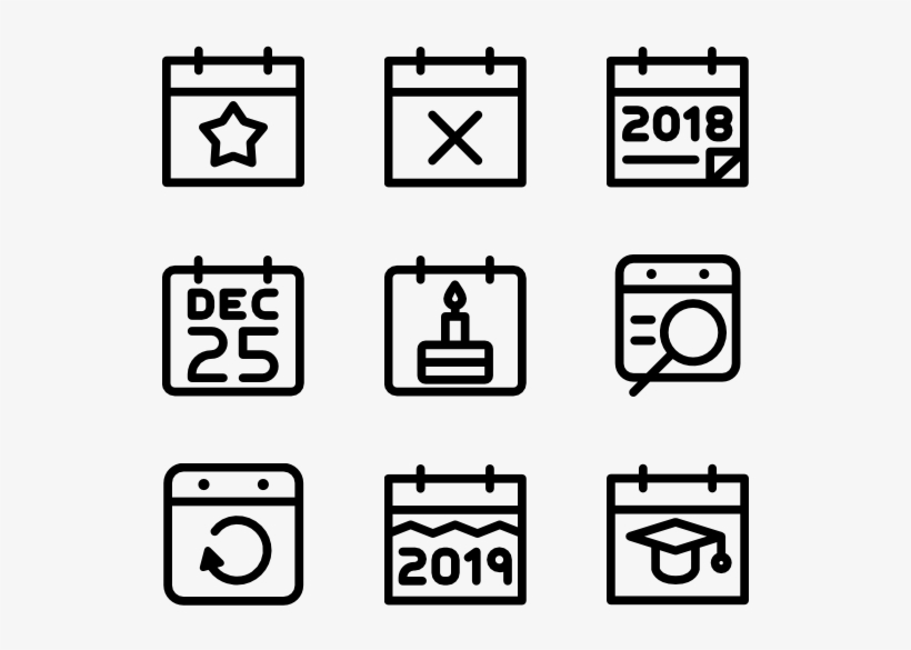 Calendar And Date - School Icons Vector Png, transparent png #1741