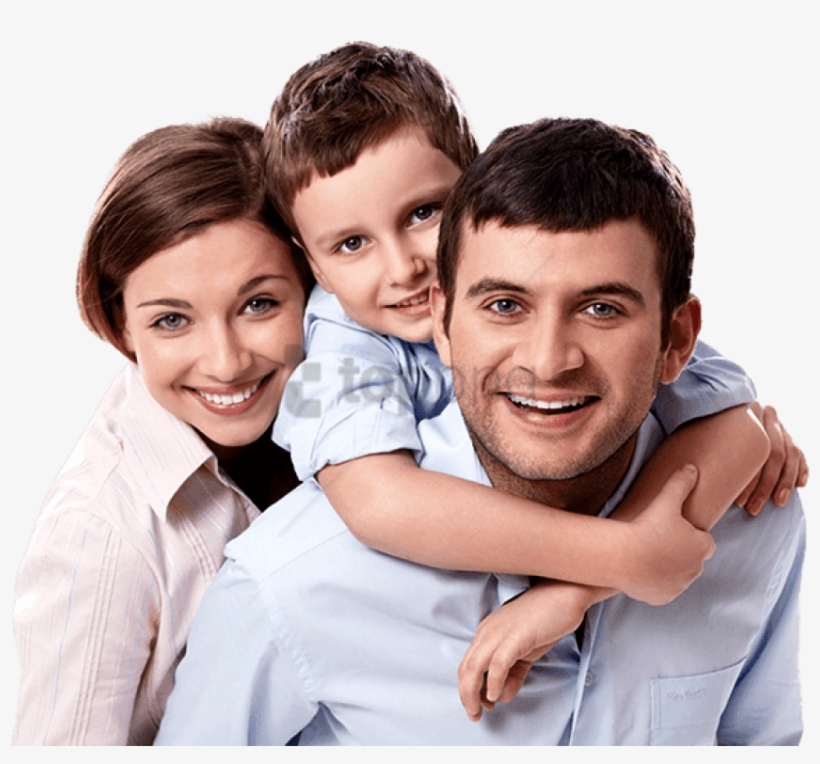 Family Of Three Smiling And Hugging - Healthy Family Images Png, transparent png #222