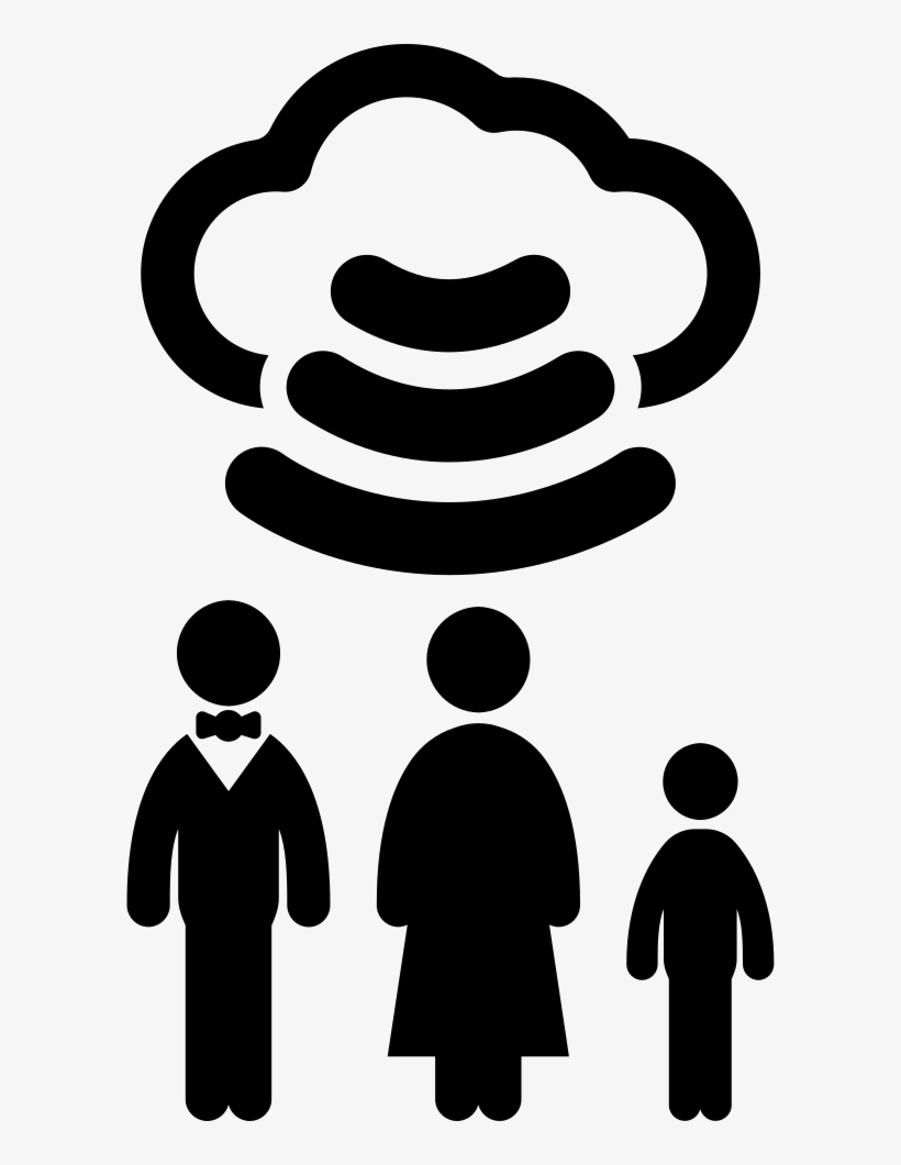 Family Connected With Wifi To Internet Cloud Comments - Icon, transparent png #2375