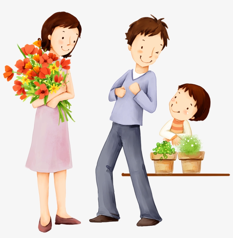 Family Happiness Child Cartoon Illustration - Family Cartoon, transparent png #2495