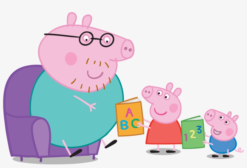 Daddy Pig's Top Tips For Reading - Papa Cerdito, transparent png #2733