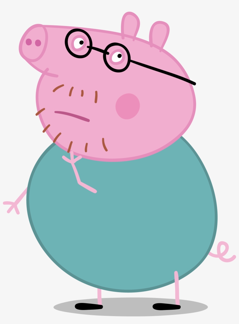 19 Peppa Pig Image Royalty Free Black And White Huge - Daddy Pig, transparent png #2817