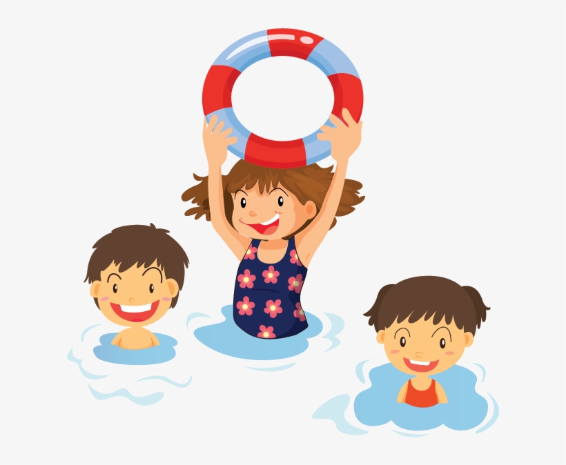 Family Clipart Swim - Children Swimming Clipart Png, transparent png #2818