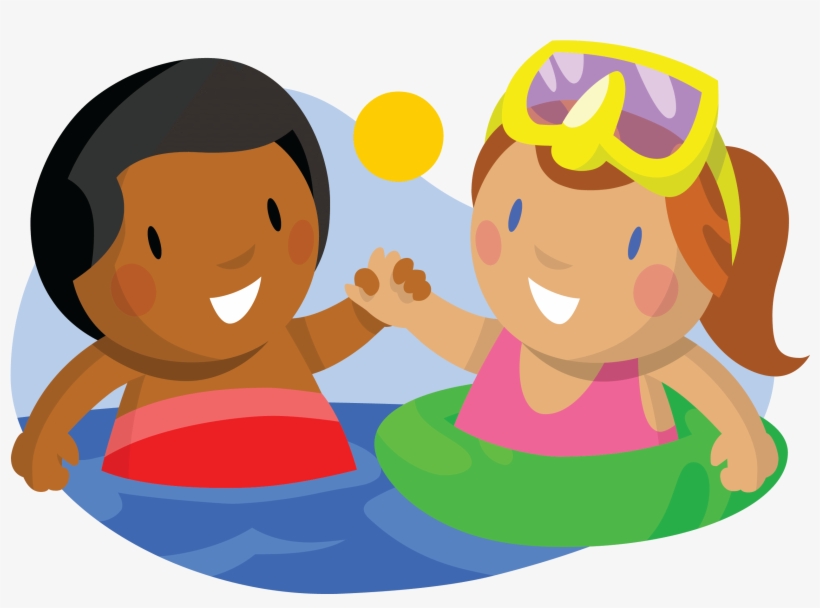 Family Clipart Swim - Boy Girl Swimming Clipart, transparent png #2848