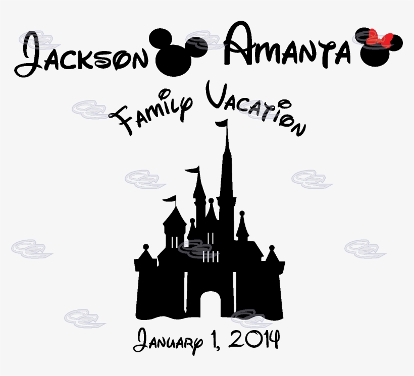 Family Vacation Couple Disney Shrits Cinderelal Castle - Disney Family Vacation Png, transparent png #3107