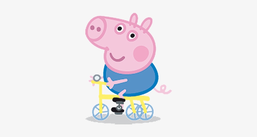 George Pig En Bicicleta Cumple Peppa Pig George - George Pig, transparent png #3249