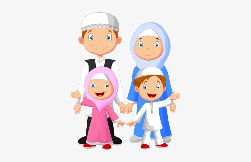 Family Islam - Muslim Family Cartoon Png, transparent png #324