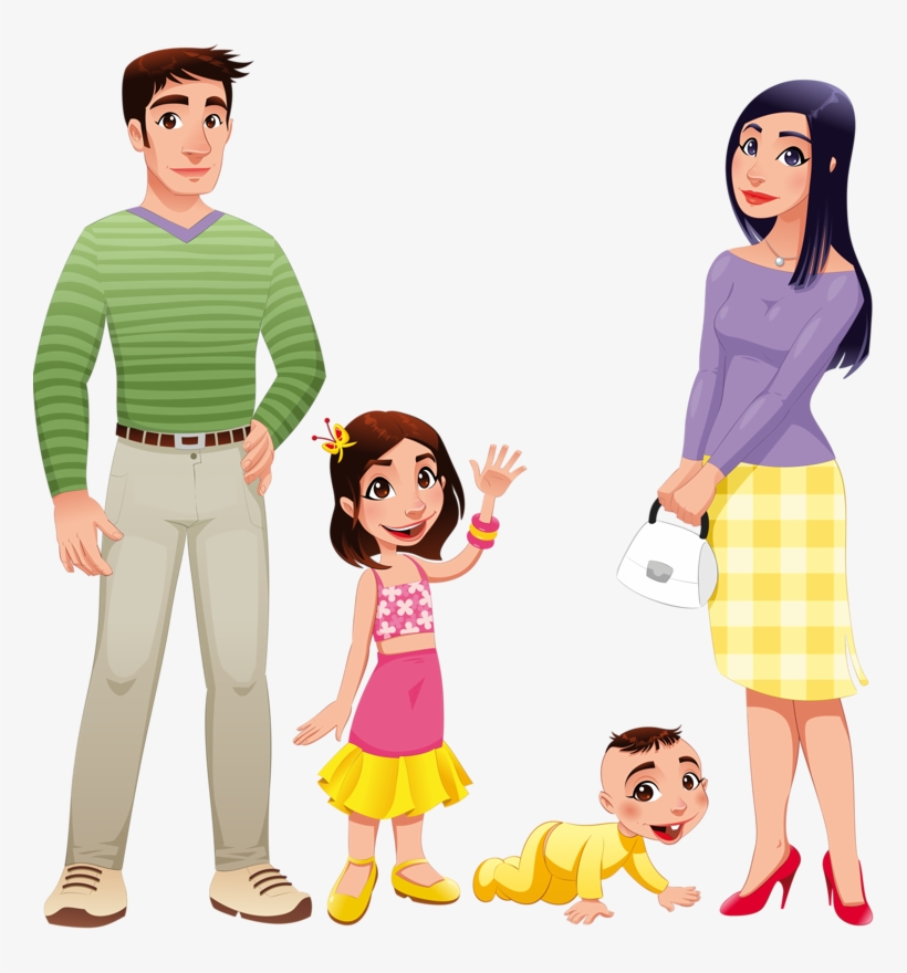 Free Happy Family Life Clip Art With Happy Family Life - Animated Mother  And Father - Free Transparent PNG Download - PNGkey