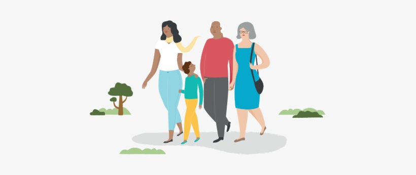 Illustration Of A Family Going For A Walk In The Park - Loan, transparent png #3381