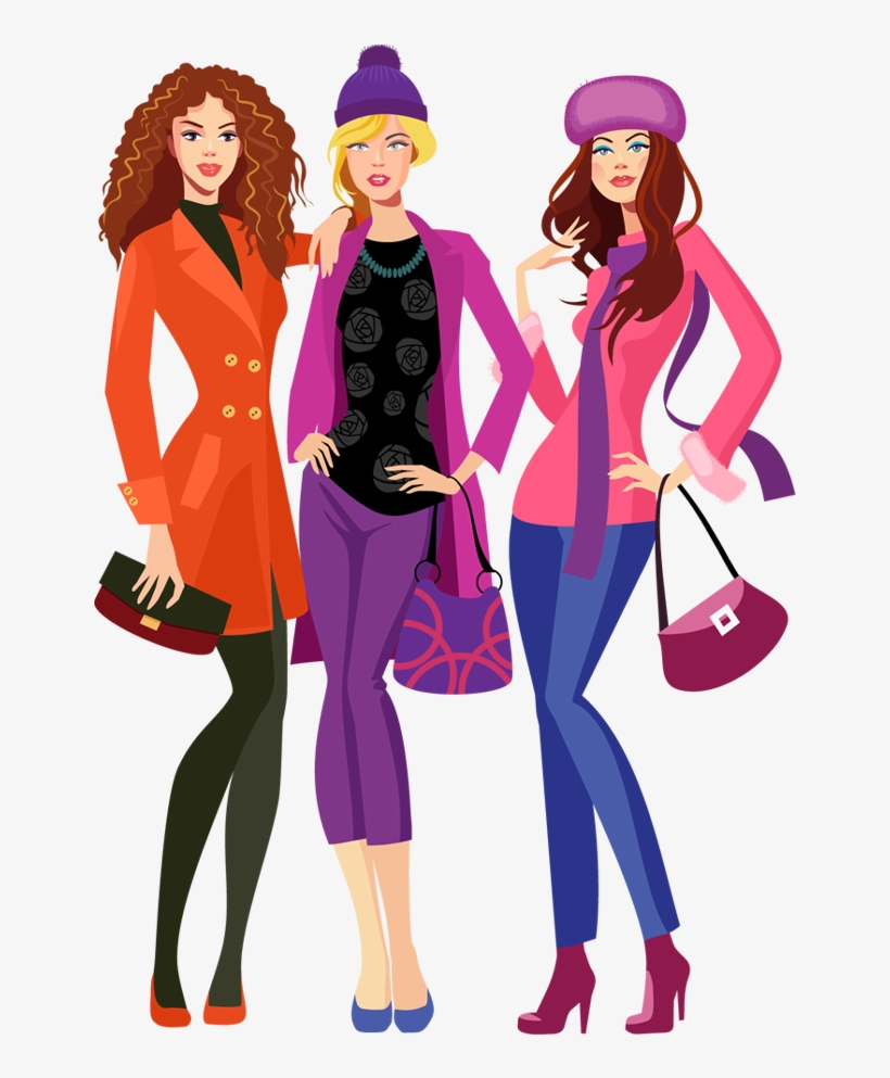 Clipart Family Shopping - Fashion Model Cartoon Png, transparent png #3496