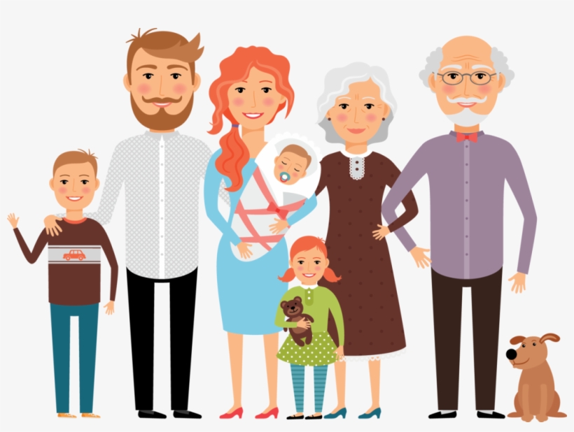 Happy Family Photo Sharing - Family Members Illustration Png, transparent png #374