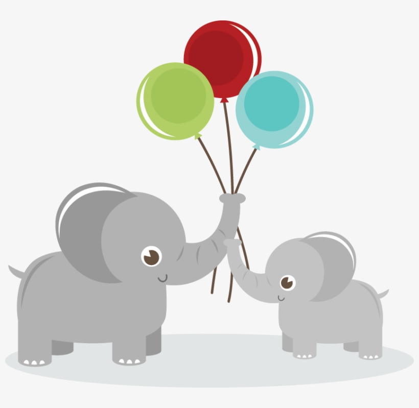 Elephants Holding Balloons Png, transparent png #3810