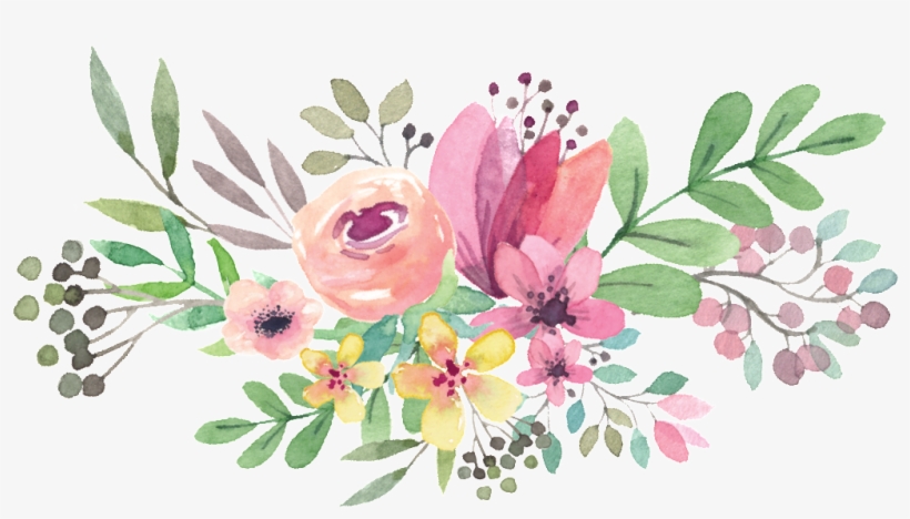 Watercolor Floral Bouquet Png - Watercolor Flowers Vector Png, transparent png #4256