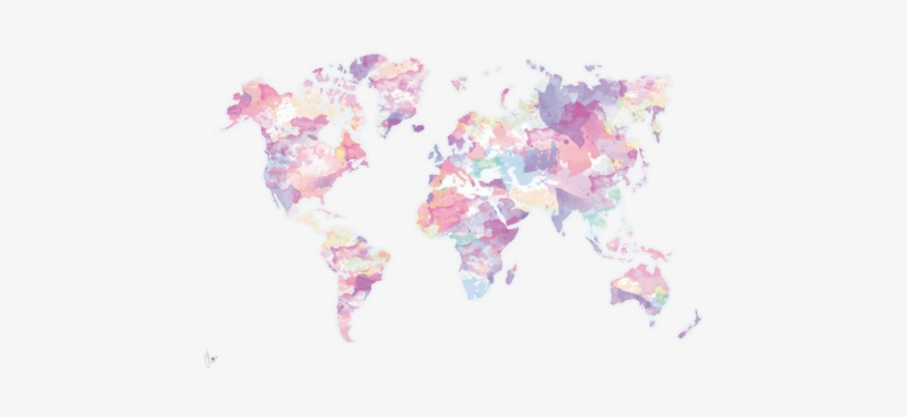 Tumblr Mmdqy0w5wp1sn8g5ko1 500 - Pastel Watercolor World Map, transparent png #4259