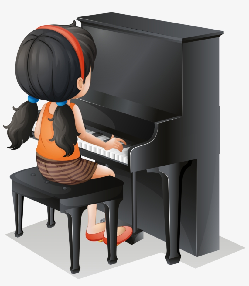 Cartoon Piano Children Play The Piano Png Transparency - Play The Piano Clipart, transparent png #4366