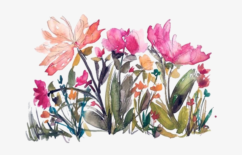 Flowers, Floral, And Watercolor Image - Transparent Floral Watercolor Png, transparent png #4457