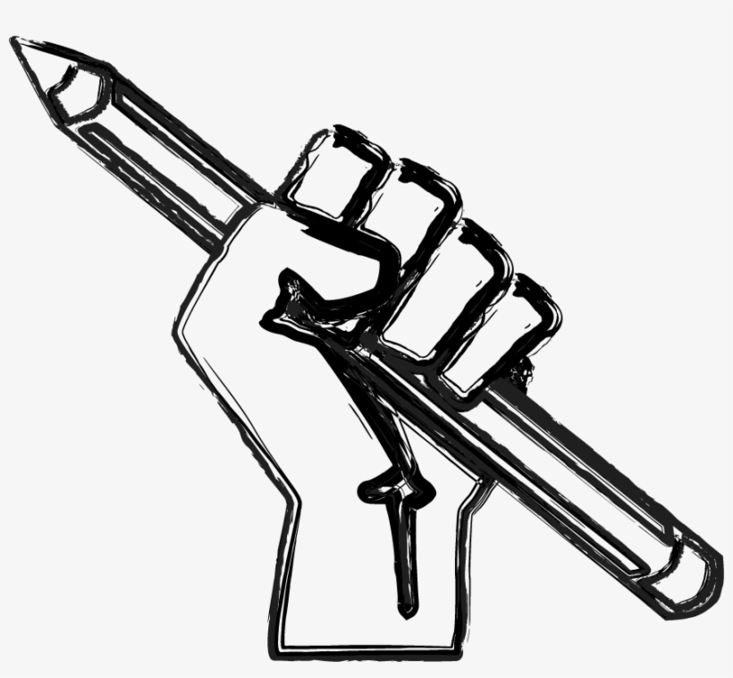 Raised Fist With Pencil, transparent png #4855