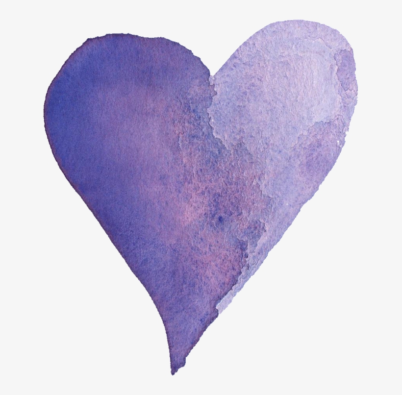 Lavender Heart Png - Transparent Watercolor Heart Png, transparent png #4957