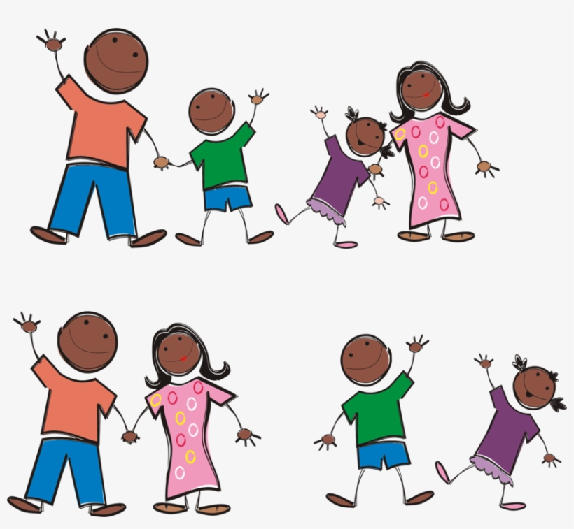 Medium Image - Black Family Stick Figures, transparent png #507