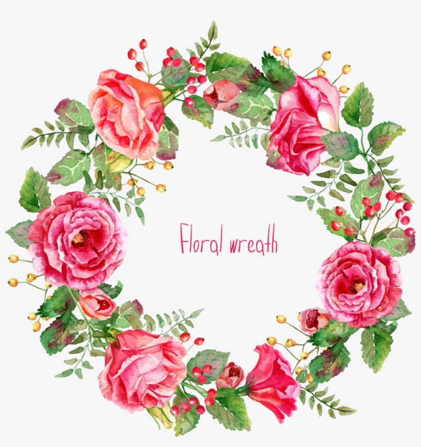 Free Watercolor Floral Wreath Png Cross Stitch Christmas - Free Watercolor Flower Wreath Transparent, transparent png #5110