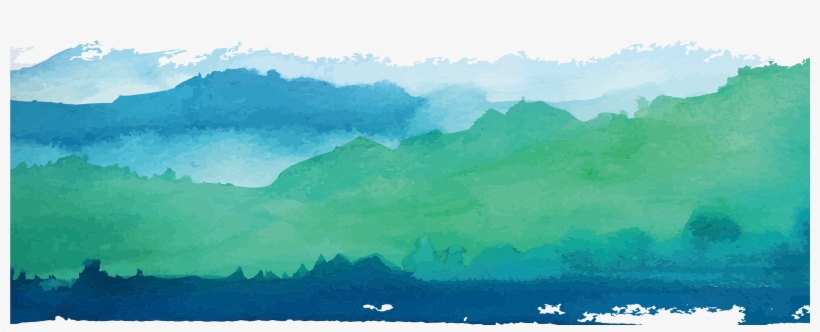 Watercolor Landscape Watercolor Painting Green Shan - Water Paint Transparent, transparent png #5281