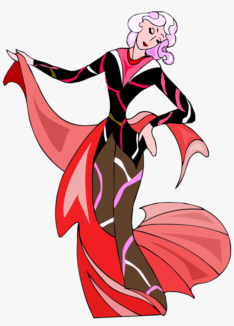 Dancer Cartoon Woman Watercolor Painting Free Commercial - Abstract Graphics Figurines Fashion, transparent png #5421