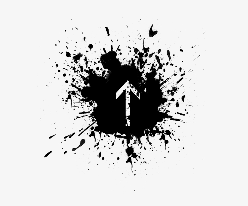 North Arrow - Black Paint Splatter, transparent png #5546