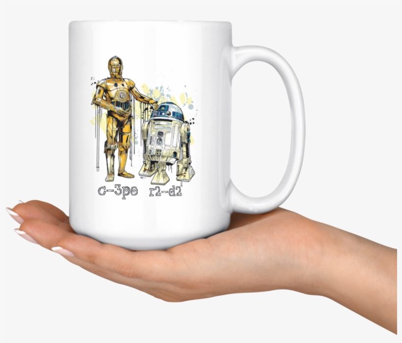 C3po And R2d2 Watercolor Mug Star Wars - Mug, transparent png #5700