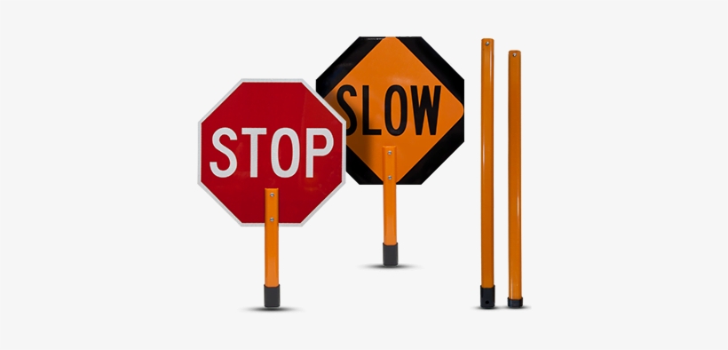 Stop / Slow Rigid Sign With Handle & Staff - Crossing Guard Stop Sign Paddles, transparent png #5702