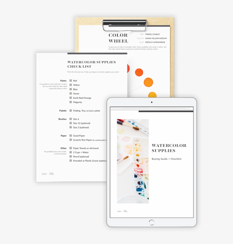 Supply Guide Mockup - Watercolor Painting, transparent png #5849