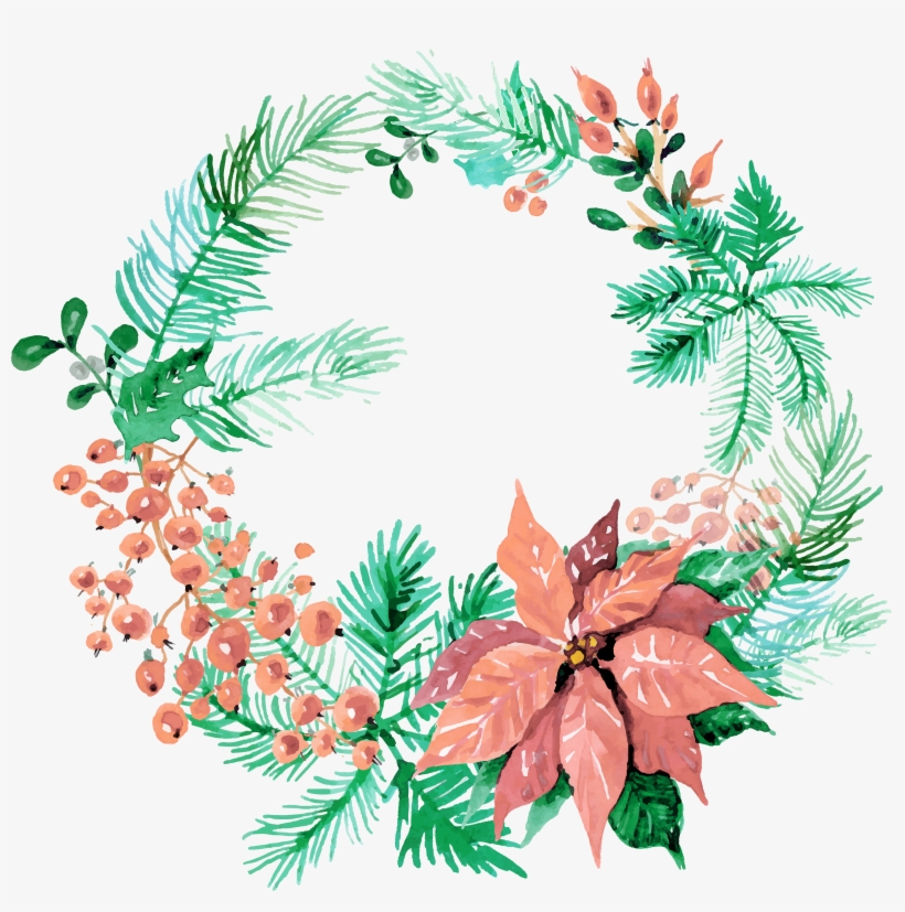 Image Freeuse Download Free Wreaths Pretty Things For - Watercolor Christmas Wreath Png, transparent png #5902