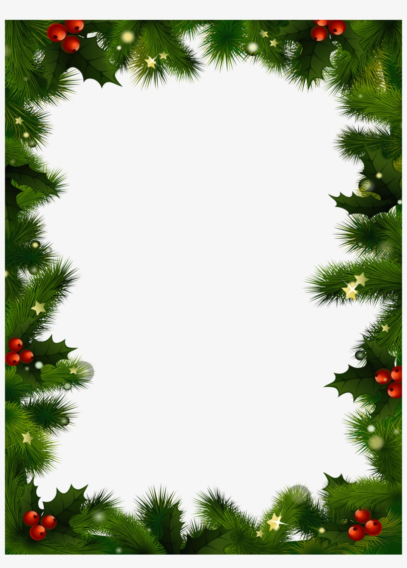 Christmas Photo Frame Mistletoe - Christmas Frame Transparent Background, transparent png #6131