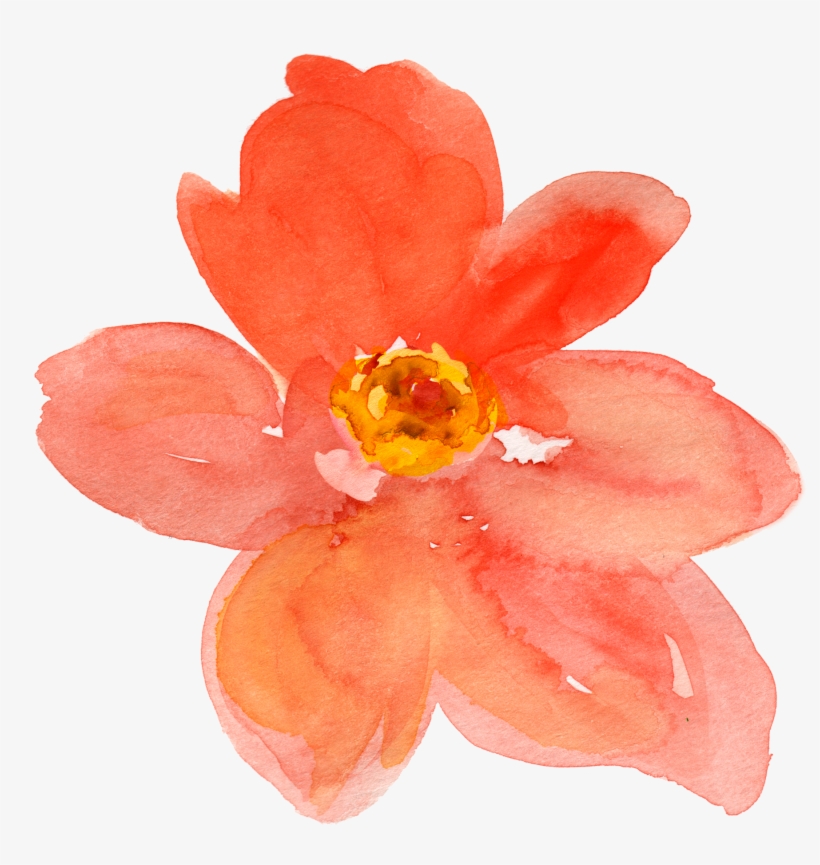 Free Fall Watercolor Floral Clip Art- So Pretty - Orange Flower Watercolor Png, transparent png #6132
