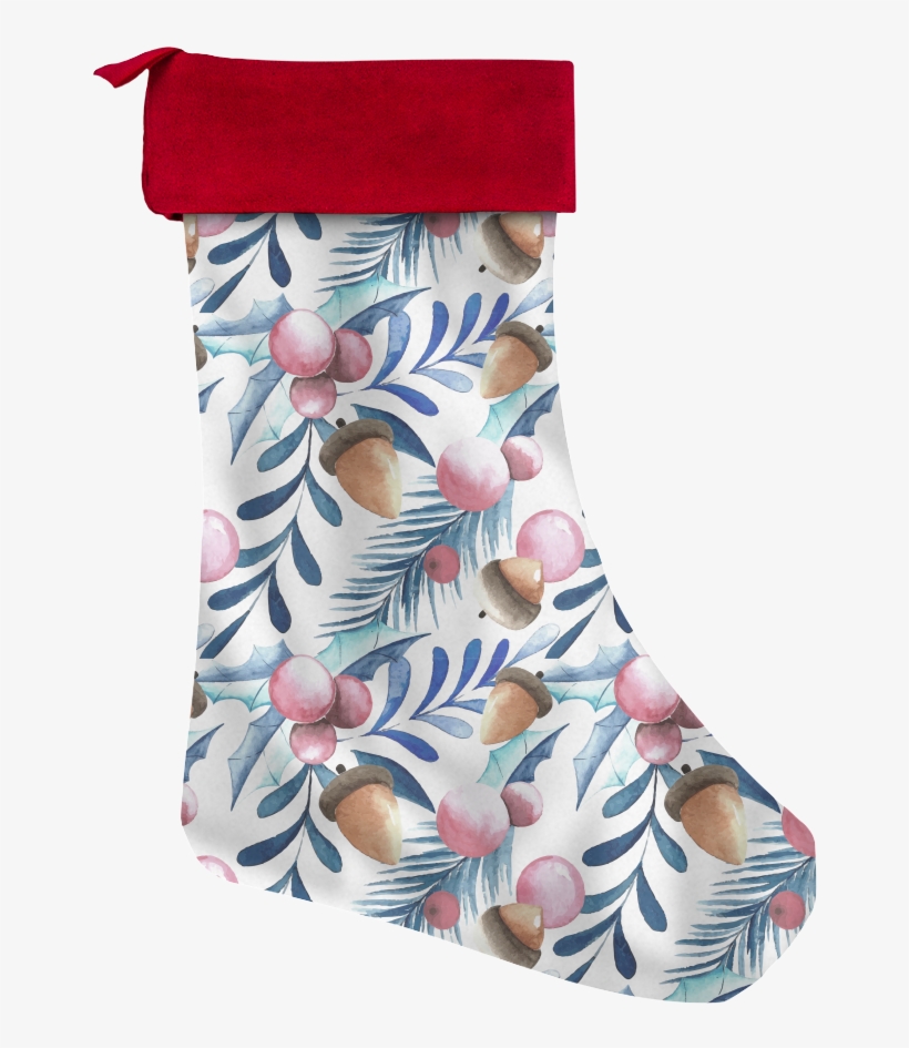 Watercolor Gingerbread Man, Ornaments And Mistletoe - Sock, transparent png #6321