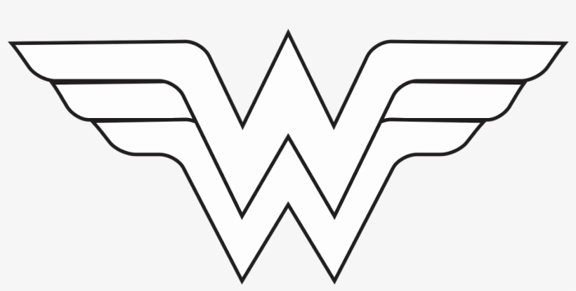Wonder Woman Black And White Clipart - Draw Wonder Woman Logo, transparent png #6433
