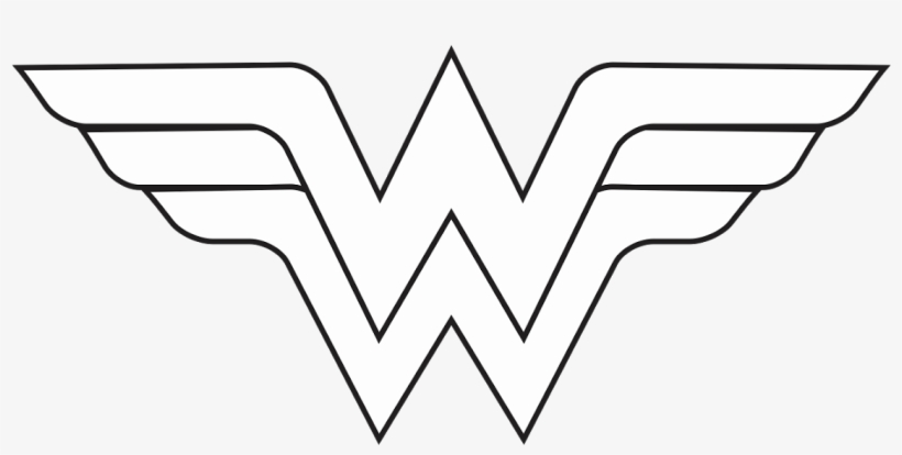 Wonder Woman Black And White Clipart - Draw Wonder Woman Logo, transparent png #6433