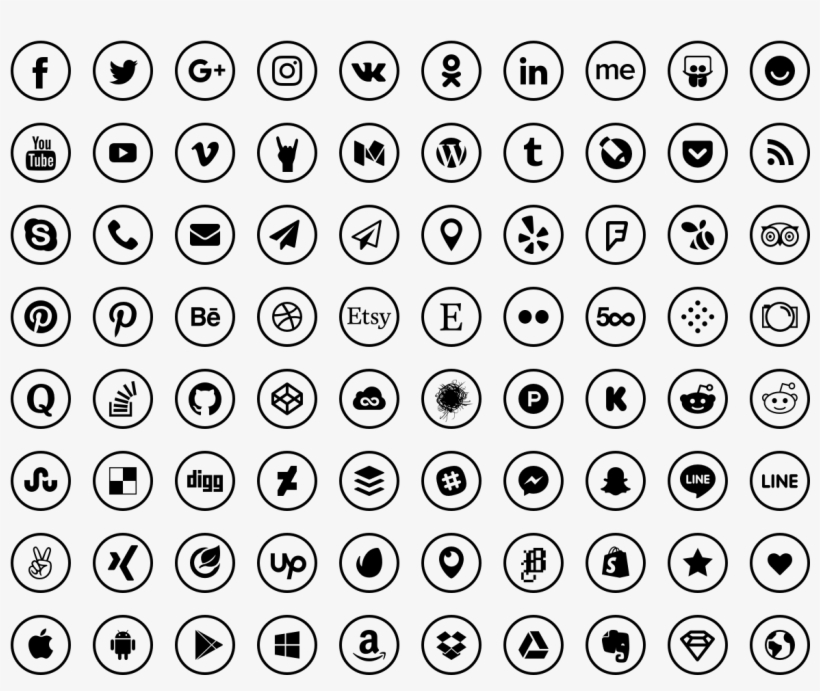 Social Media Icons - Icon, transparent png #6476