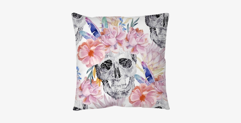 Watercolor Seamless Pattern With Skull, Peony, Protea - Satans Schwester-sammlung Mauspad, transparent png #6855