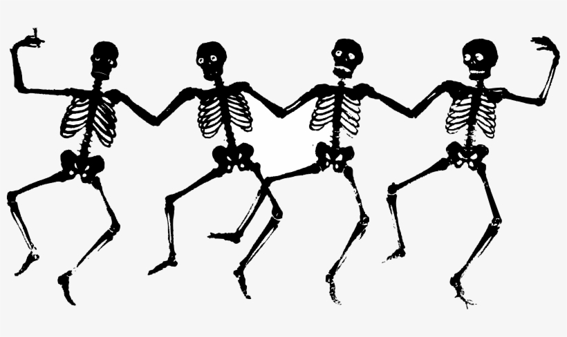 This Graphics Is The Art Of Skulls Dancing About Dance, - Creepy Halloween Clip Art, transparent png #6981