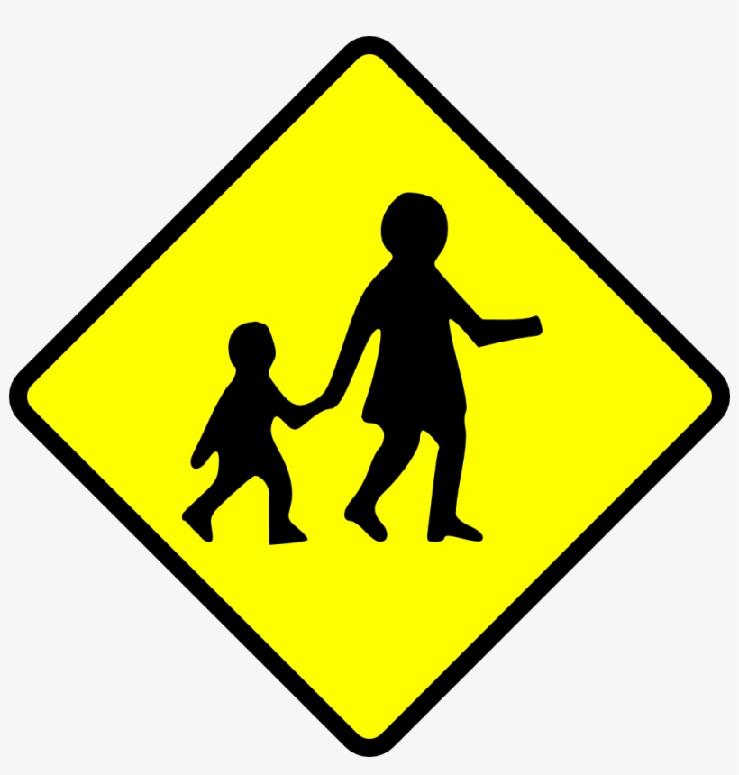 Caution Children Crossing - Clip Art Cross Walk, transparent png #6983