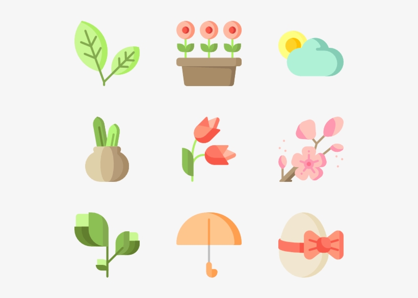 Spring Flowers Vector Png Png Freeuse Download - Spring Icons, transparent png #7047