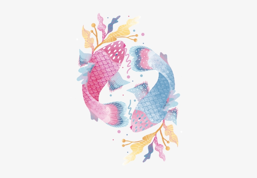 Pisces Drawing Watercolor - Signo De Peixes, transparent png #7117
