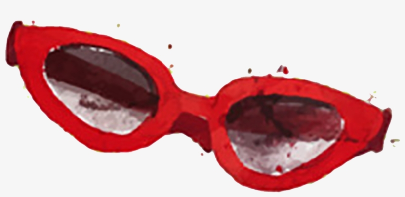 Goggles Red Sunglasses Watercolor Painting - Red Sunglasses Watercolor, transparent png #7121